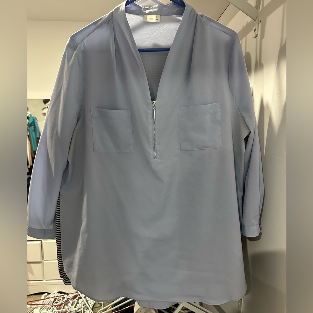 Light blue 3/4 sleeved